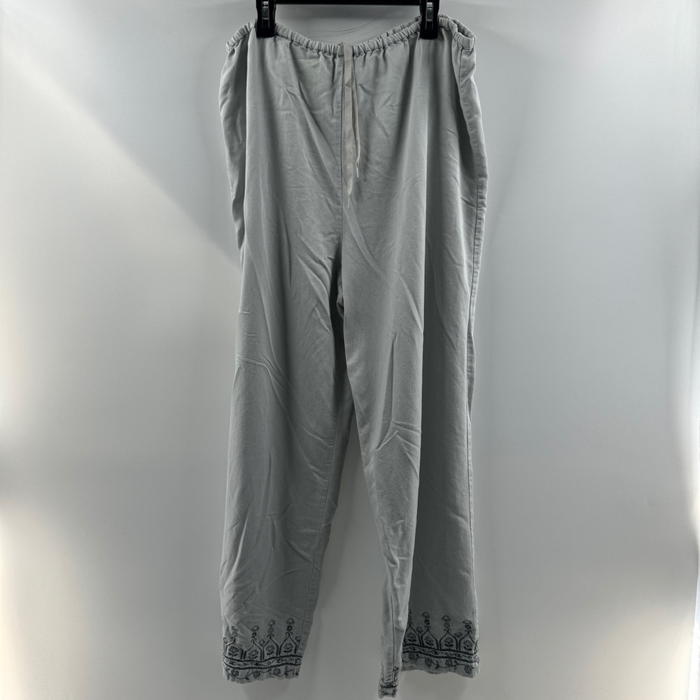 Victoria’s Secret Light Grey Pajama Pants | Embroidered Hem | Size Medium - Picture 2 of 6